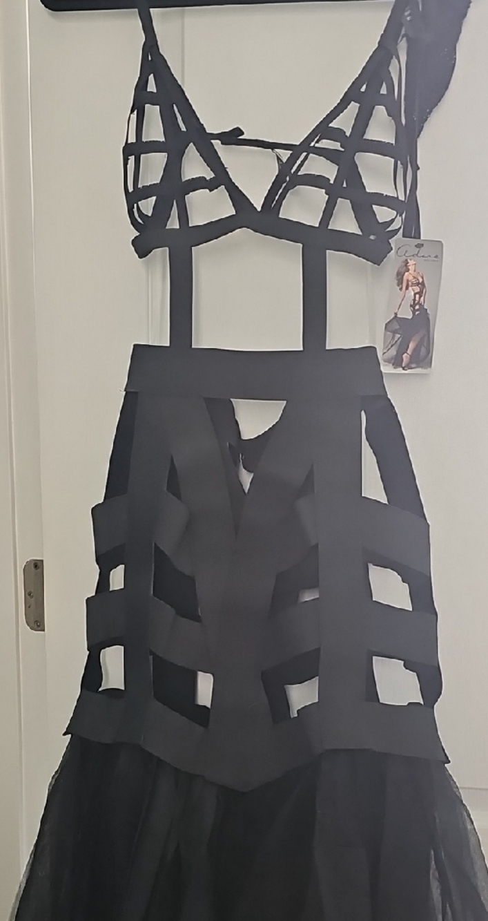 Allure Black Strappy Cutout Chemise